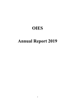 OIES Annual Report – 2019