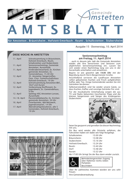 Amtsblatt a M T S B L A