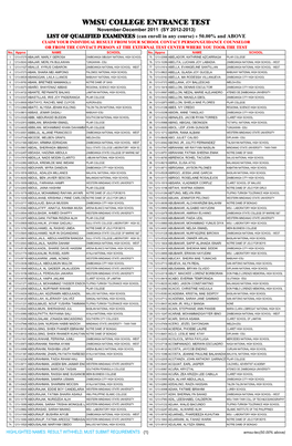 Wmsu College Entrance Test