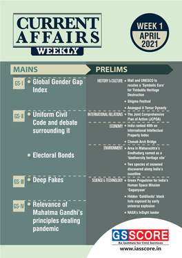 Week 1 April Affairs 2021 Weekly