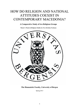 How Do Religion and National Attitudes Coexist in Contemporary Macedonia?