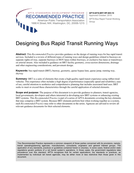 Designing Bus Rapid Transit Running Ways