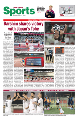Barshim Shares Victory with Japan's Tobe