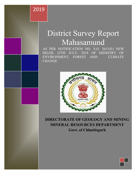 District Survey Report Mahasamund AS PER NOTIFICATION NO