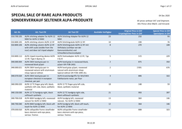 Special Sale of Rare Alpa Products Sonderverkauf