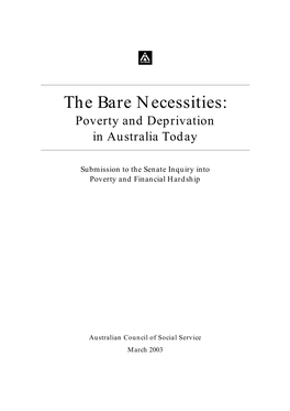 Submission to the Senate Inquiry Into Poverty and Financial Hardship