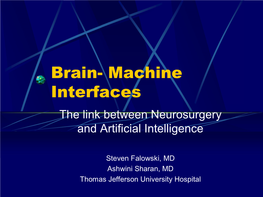 Brain Machine Interfaces