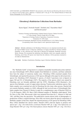 Ehrenberg's Radiolarian Collections from Barbados