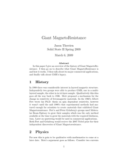 Giant Magnetoresistance