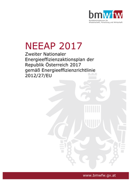 NEEAP 2017 Zweiter Nationaler Energieeffizienzaktionsplan Der Republik Österreich 2017 Gemäß Energieeffizienzrichtlinie