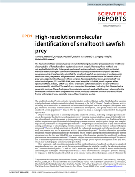 High-Resolution Molecular Identification of Smalltooth Sawfish