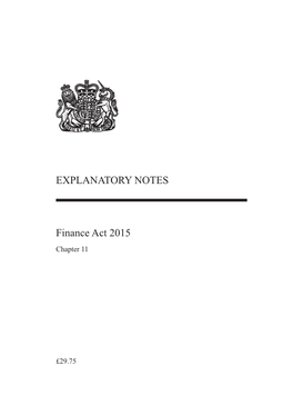 EXPLANATORY NOTES Finance Act 2015