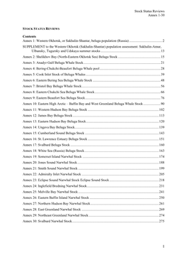 Annexes – Stock Status Reviews Global Review Of