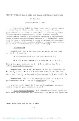 Finite Topological Spaces and Quasi-Uniform Structures