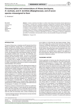 Circumscription and Nomenclature of <I>Hiraea