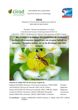 Bio-Écologie Et Dynamique Des Populations De Cécidomyie Des Fleurs