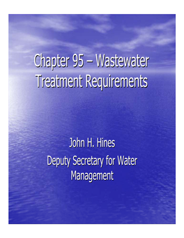 Chapter 95 Chapter 95 –– Wastewater Wastewater Treatment