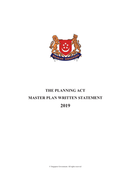 The Planning Act Master Plan Written Statement 2019