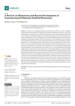 A Review on Biosensors and Recent Development of Nanostructured Materials-Enabled Biosensors