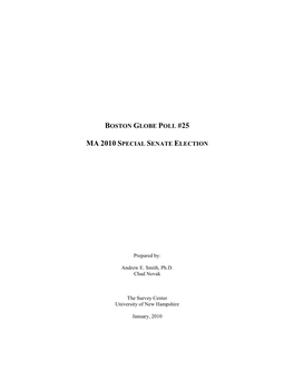 Boston Globe Poll #25 Ma 2010 Special Senate Election