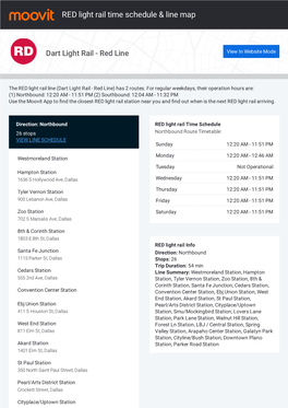 RED Light Rail Time Schedule & Line Route