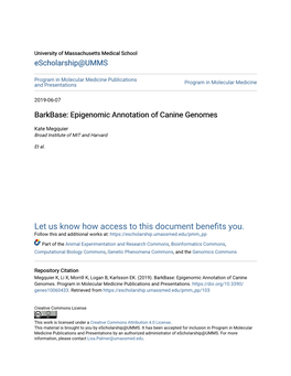 Epigenomic Annotation of Canine Genomes