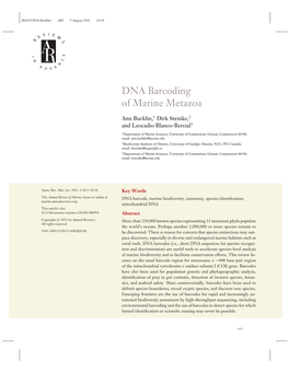 DNA Barcoding of Marine Metazoa