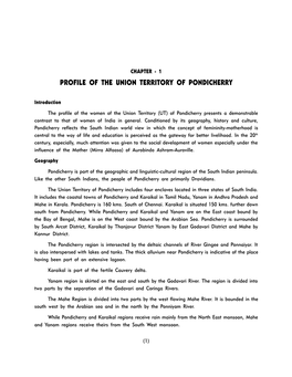 Profile of the Union Territory of Pondicherry
