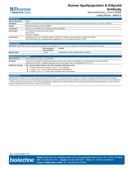 Human Apolipoprotein A-II/Apoa2 Antibody