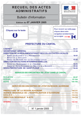 Janvier 2005 Cantal