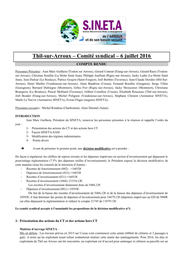 Thil-Sur-Arroux – Comité Syndical – 6 Juillet 2016