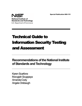 Technical Guide to Information Security Testing and Assessment