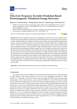 Ultra-Low Frequency Eccentric Pendulum-Based Electromagnetic Vibrational Energy Harvester