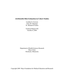 Attributable Risk Estimation in Cohort Studies