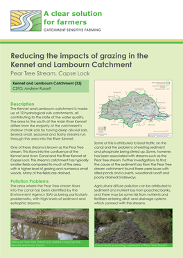 Reducing the Impacts of Grazing in the Kennet and Lambourn Catchment Pear Tree Stream, Copse Lock