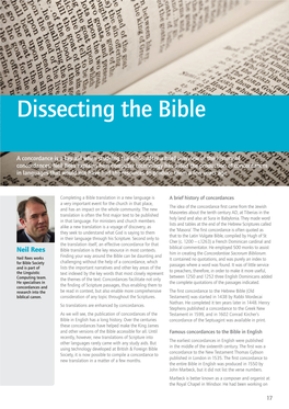 Dissecting the Bible