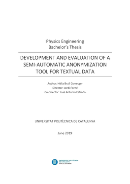 Development and Evaluation of a Semi-Automatic Anonymization Tool for Textual Data