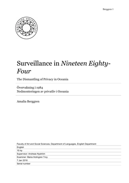 Surveillance in Nineteen Eighty- Four