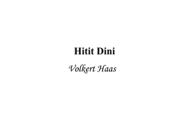 Hitit Dini Volkert Haas