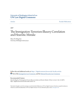 The Immigration-Terrorism Illusory Correlation and Heuristic Mistake, 10 Harv