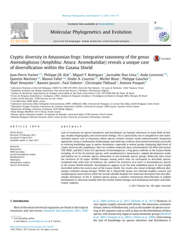 Integrative Taxonomy of the Genus Anomaloglossus