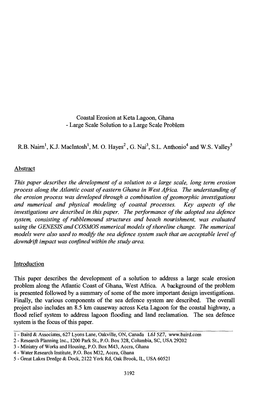Coastal Erosion at Keta Lagoon, Ghana • Large Scale Solution to a Large Scale Problem