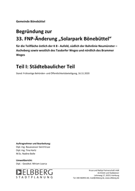 Begründung Zur 33. FNP-Änderung „Solarpark