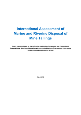 Marine and Riverine Discharges of Mine Tailings 2012