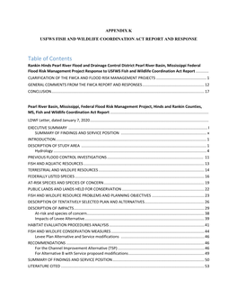 Table of Contents