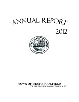 TOWN of WEST BROOKFIELD for the Year Ending December 3131,, 2012012222