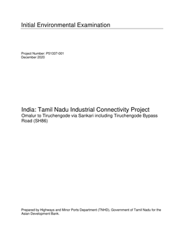 51337-001: Tamil Nadu Industrial Connectivity Project