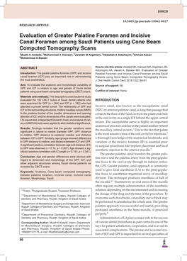 Evaluation of Greater Palatine Foramen and Incisive Canal