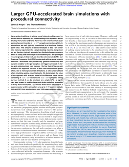 Larger GPU-Accelerated Brain Simulations with Procedural Connectivity