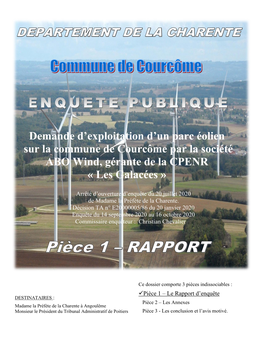 Rapport Parc Éolien Courcôme
